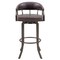 Armen Living Pharaoh Swivel 26" Auburn Bay and Brown Faux Leather Bar Stool 721535743292 - alternate 5